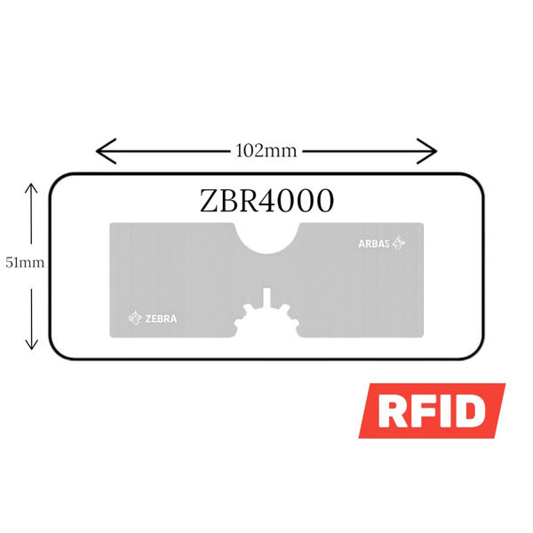 Picture of Zebra RFID 2000 Labels 102x52mm Thermal Transfer Permanent